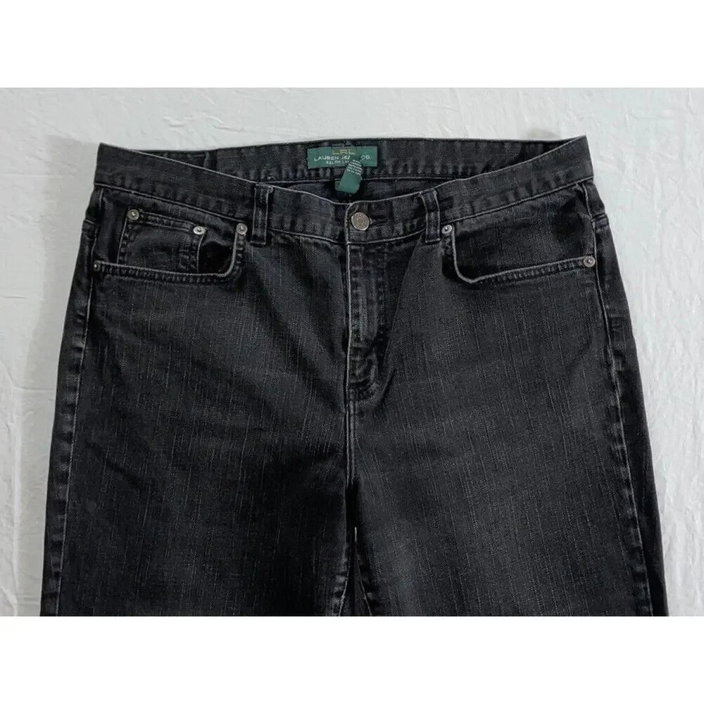 Ralph Lauren Classic Straight 5-Pocket Stretch Denim Jeans. LRL Logo. Women's 14 - Picture 6 of 9